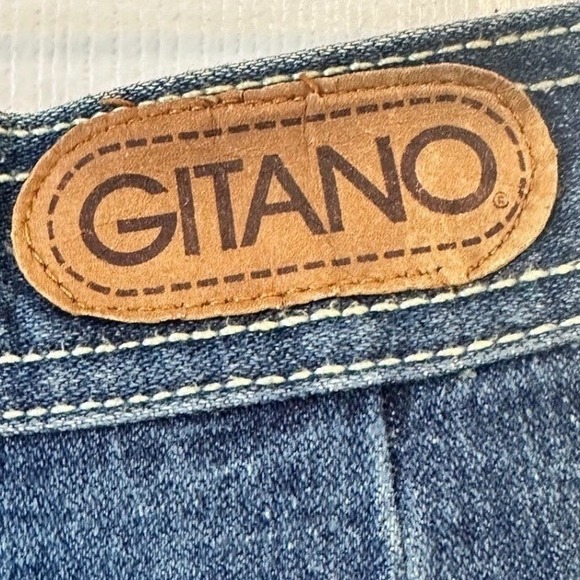 VTG 80s Jean Denim A-Line Maxi Skirt Button Front Sz 9/10 Gitano Retro Western - Picture 3 of 7